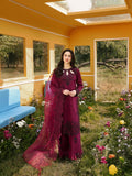 Elegant Maroon Embroidered Lawn Suit for Women – Unstitched 3PC